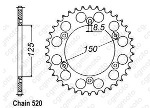 Rear sprocket Ktm Steel