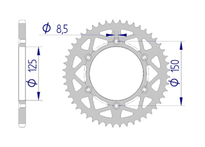 NB Rear alu sprocket  #520 HUSABERG, KTM