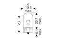 Indicator lamp without base - 12v 5w